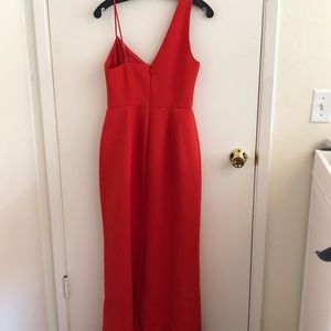 BCBG Asymmetrical shoulder maxi evening dress
